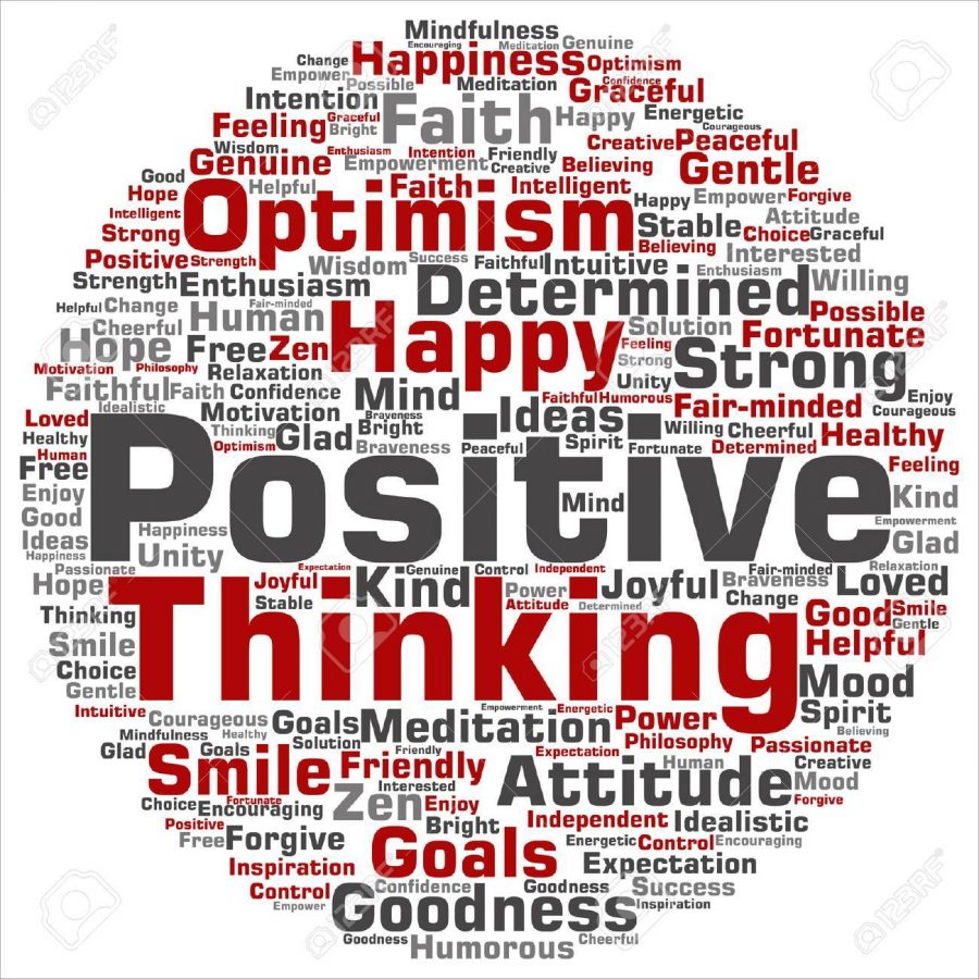 Vector concept or conceptual positive thinking, happy strong attitude word cloud isolated on background