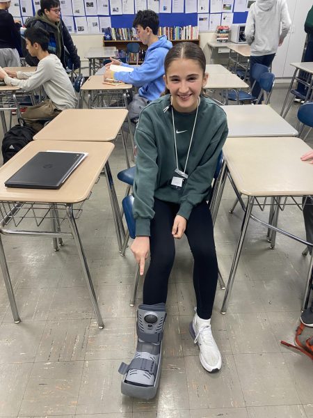 Eighth grader Zara Dobek is in a boot due to a sports injury. Could a gym opt out help her rest?