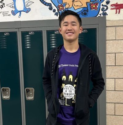 Logan Chen, the newly elected Student Government president, seen here walking the halls of the school. 