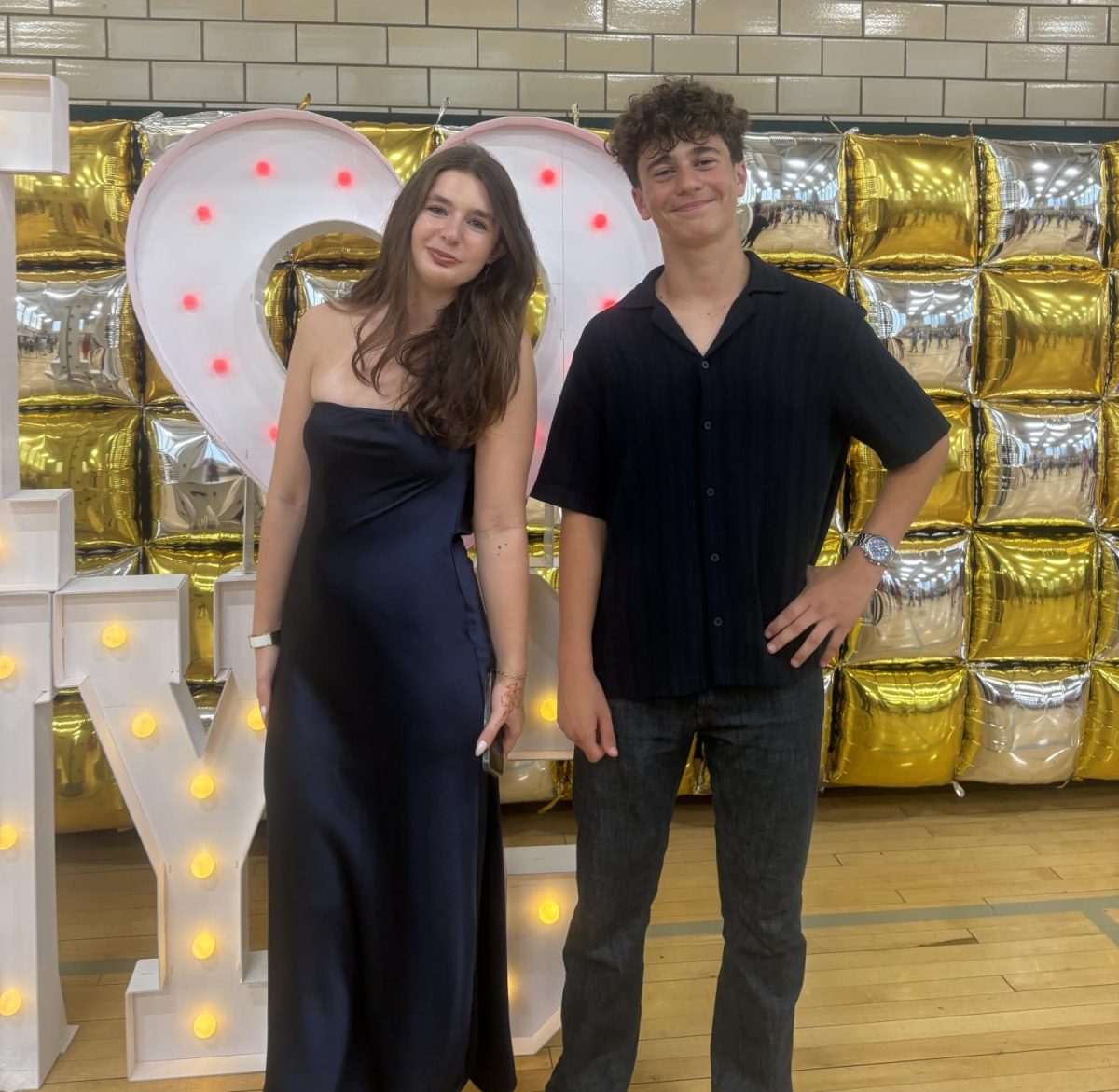 Eighth graders Ella Tucker and Dorek Karagoz attended the dance. 